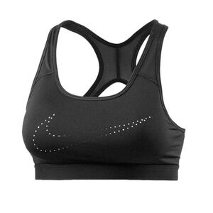 Nike Dri-Fit Sports Bra Black Racerback Athletic Support Athleisure Active Small